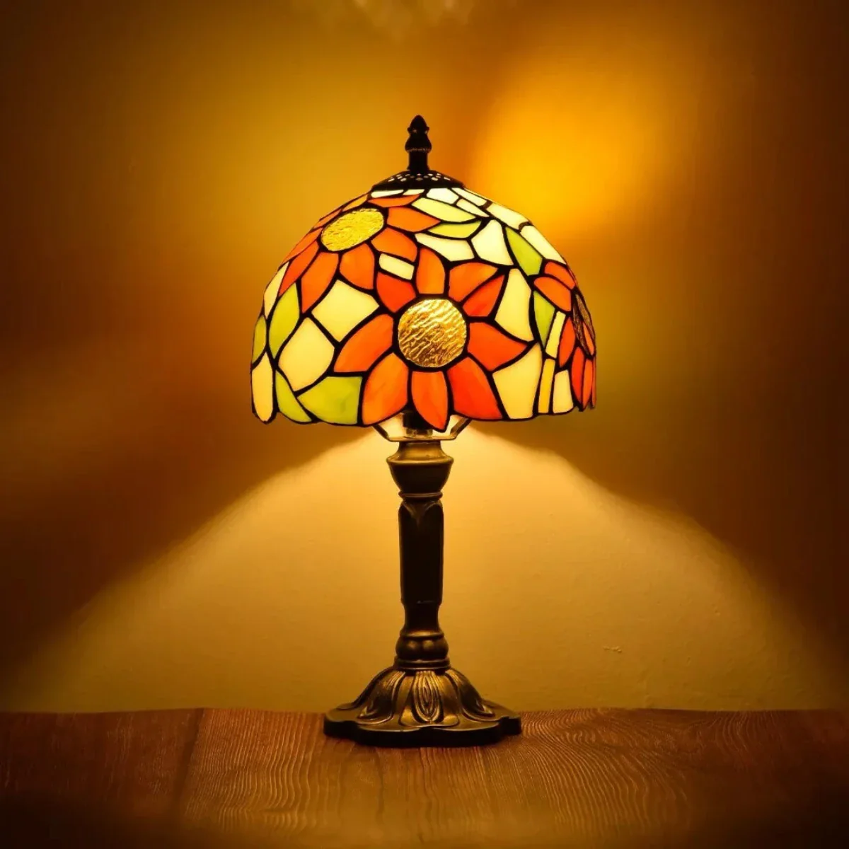 Antique Stained Glass Lamp - Image 2